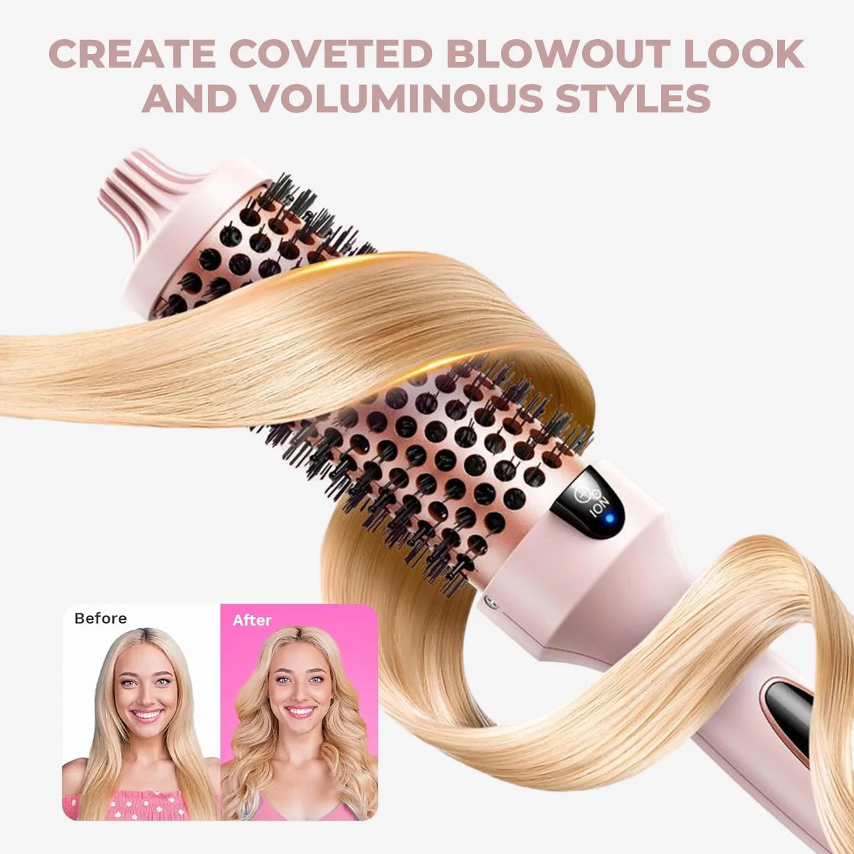 3-in-1 Pro Negative Ion Two PTC Heaters Thermal Brush