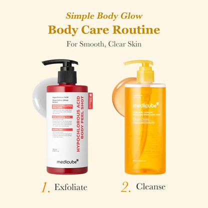 medicube simple body glow body care routine