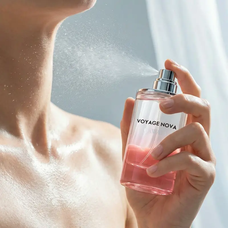Voyage Nova perfume spray on skin